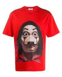 Мужская красная футболка с круглым вырезом с принтом от Ih Nom Uh Nit