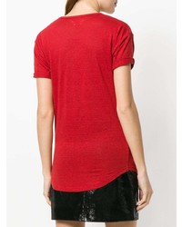 Женская красная футболка с круглым вырезом с принтом от Isabel Marant Etoile