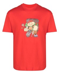 Мужская красная футболка с круглым вырезом с принтом от Jacquemus