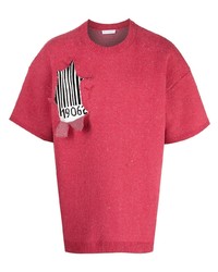 Мужская красная футболка с круглым вырезом с принтом от JW Anderson