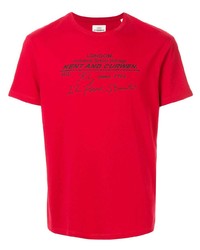 Мужская красная футболка с круглым вырезом с принтом от Kent & Curwen