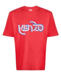 Мужская красная футболка с круглым вырезом с принтом от Kenzo
