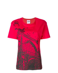 Женская красная футболка с круглым вырезом с принтом от Koché