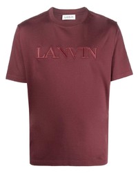 Мужская красная футболка с круглым вырезом с принтом от Lanvin