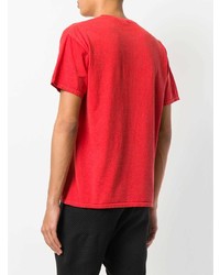 Мужская красная футболка с круглым вырезом с принтом от Adaptation