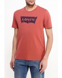 Мужская красная футболка с круглым вырезом с принтом от Levi's