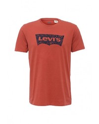 Мужская красная футболка с круглым вырезом с принтом от Levi's