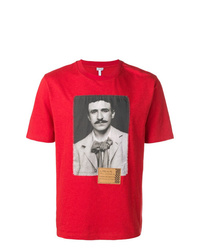 Мужская красная футболка с круглым вырезом с принтом от Loewe