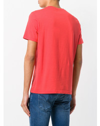 Мужская красная футболка с круглым вырезом с принтом от Dondup