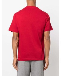 Мужская красная футболка с круглым вырезом с принтом от Emporio Armani