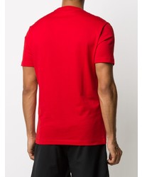 Мужская красная футболка с круглым вырезом с принтом от Versace