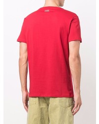 Мужская красная футболка с круглым вырезом с принтом от Karl Lagerfeld