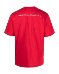 Мужская красная футболка с круглым вырезом с принтом от Throwback.