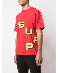 Мужская красная футболка с круглым вырезом с принтом от Supreme