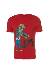 Мужская красная футболка с круглым вырезом с принтом от Love Moschino
