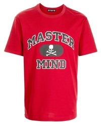 Мужская красная футболка с круглым вырезом с принтом от Mastermind Japan