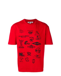 Мужская красная футболка с круглым вырезом с принтом от McQ Alexander McQueen
