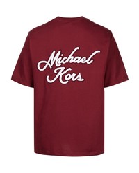 Мужская красная футболка с круглым вырезом с принтом от Michael Kors