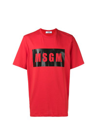 Мужская красная футболка с круглым вырезом с принтом от MSGM