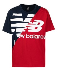 Мужская красная футболка с круглым вырезом с принтом от New Balance