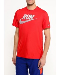 Мужская красная футболка с круглым вырезом с принтом от Nike