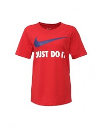 Мужская красная футболка с круглым вырезом с принтом от Nike