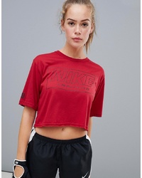 Женская красная футболка с круглым вырезом с принтом от Nike Training