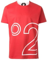 Мужская красная футболка с круглым вырезом с принтом от No.21