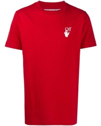 Мужская красная футболка с круглым вырезом с принтом от Off-White