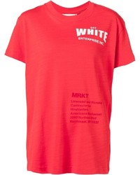 Женская красная футболка с круглым вырезом с принтом от Off-White