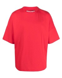 Мужская красная футболка с круглым вырезом с принтом от Palm Angels