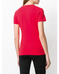 Женская красная футболка с круглым вырезом с принтом от Versace Jeans