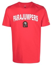 Мужская красная футболка с круглым вырезом с принтом от Parajumpers