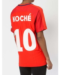 Женская красная футболка с круглым вырезом с принтом от Koché