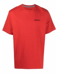 Мужская красная футболка с круглым вырезом с принтом от Patagonia