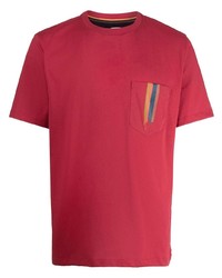 Мужская красная футболка с круглым вырезом с принтом от Paul Smith