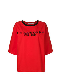 Женская красная футболка с круглым вырезом с принтом от Philosophy di Lorenzo Serafini
