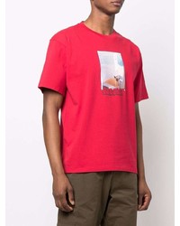 Мужская красная футболка с круглым вырезом с принтом от PACCBET
