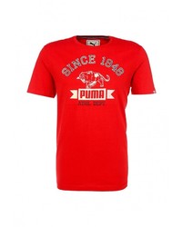 Мужская красная футболка с круглым вырезом с принтом от Puma
