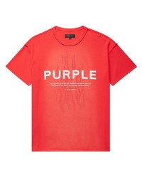 Мужская красная футболка с круглым вырезом с принтом от purple brand