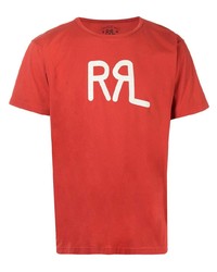 Мужская красная футболка с круглым вырезом с принтом от Ralph Lauren RRL