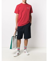 Мужская красная футболка с круглым вырезом с принтом от Sporty & Rich