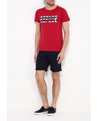 Мужская красная футболка с круглым вырезом с принтом от SPRINGFIELD