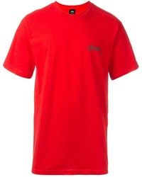 Мужская красная футболка с круглым вырезом с принтом от Stussy