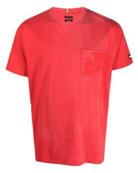 Мужская красная футболка с круглым вырезом с принтом от Sundek