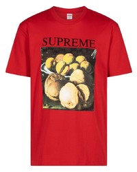 Мужская красная футболка с круглым вырезом с принтом от Supreme