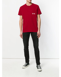 Мужская красная футболка с круглым вырезом с принтом от RtA