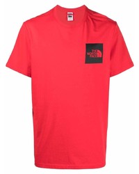 Мужская красная футболка с круглым вырезом с принтом от The North Face