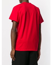 Мужская красная футболка с круглым вырезом с принтом от Paura
