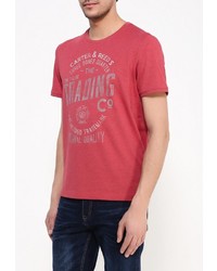 Мужская красная футболка с круглым вырезом с принтом от Tom Tailor